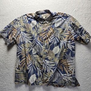 Cooke Street Shirt Mens 2XL Blue Hawaiian Short Sleeve Made In Hawaii Button-Up